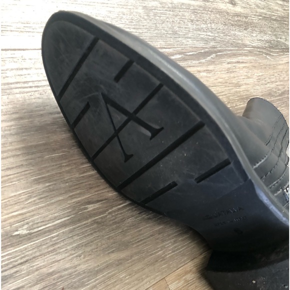 Sale! AQUATALIA ITALIAN Black Leather Low Heel Boots - Picture 9 of 11